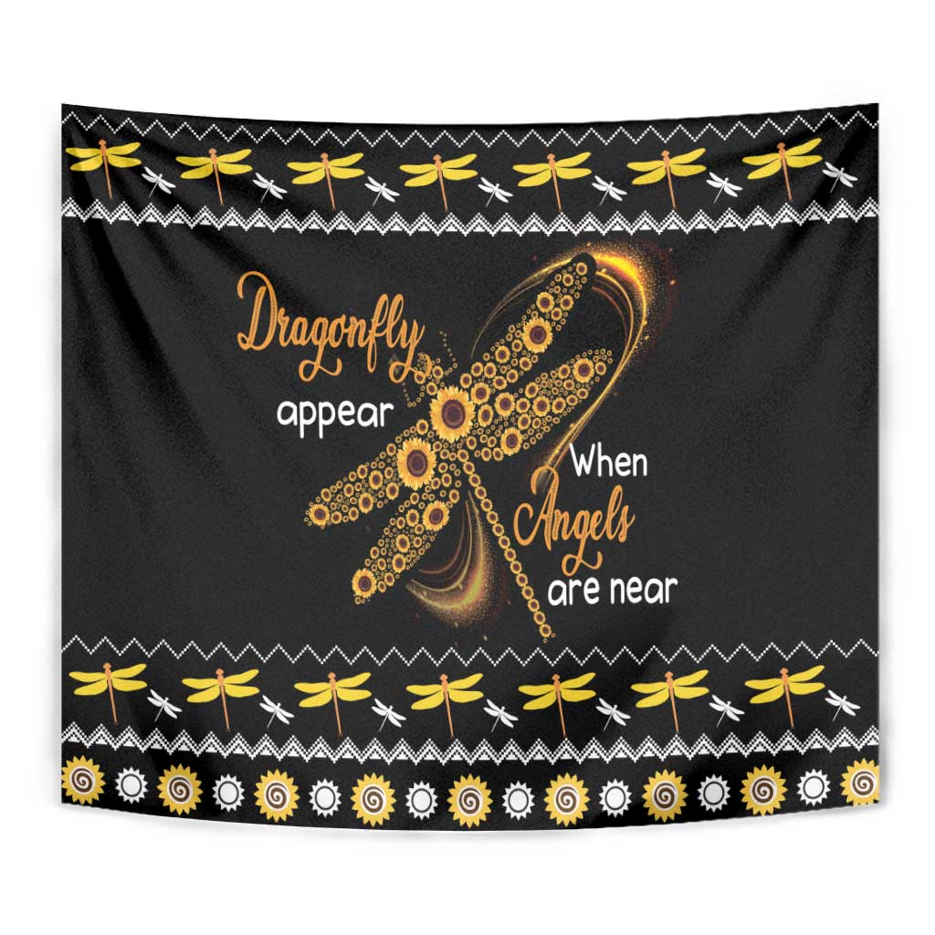 Dragonfly Sunflower Tapestry Dragonfly Appear When Angels Are Near - Wonder Print Shop