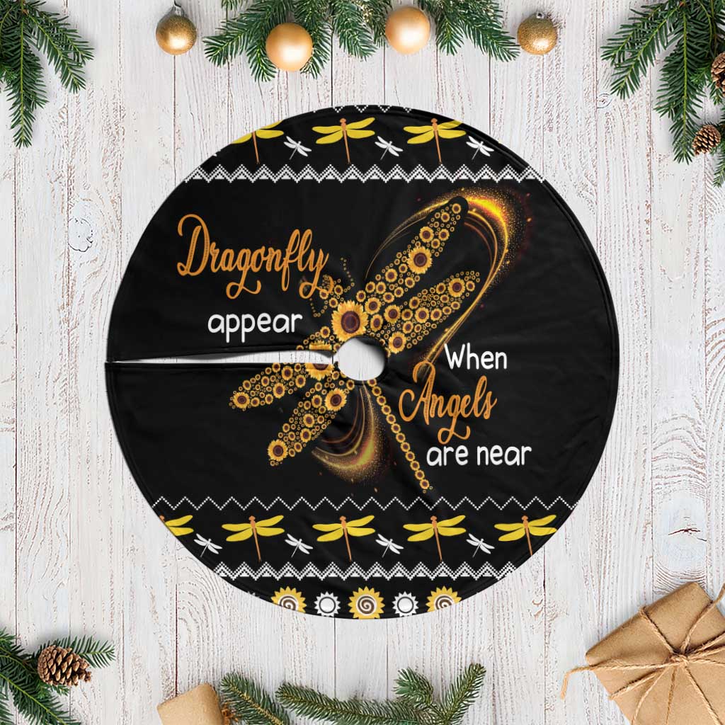 Dragonfly Sunflower Tree Skirt Dragonfly Appear When Angels Are Near - Wonder Print Shop