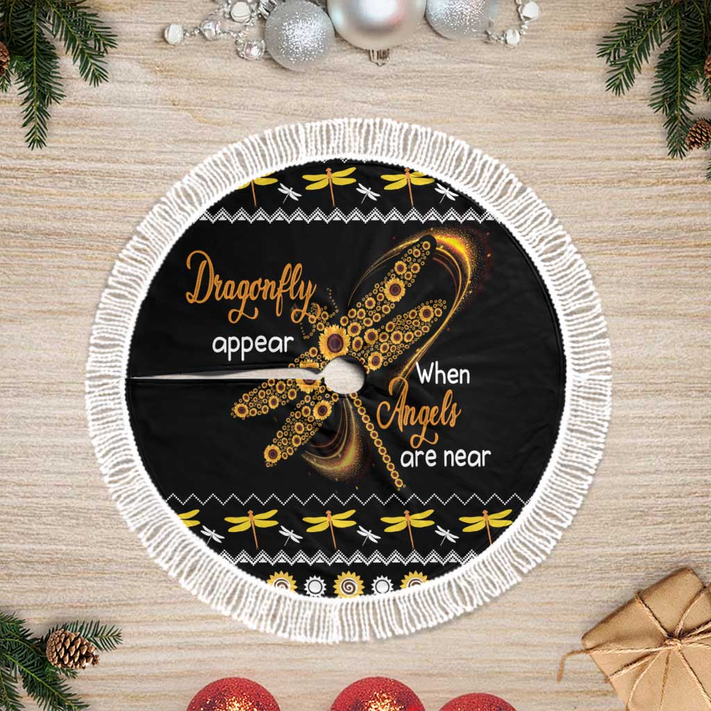 Dragonfly Sunflower Tree Skirt Dragonfly Appear When Angels Are Near - Wonder Print Shop