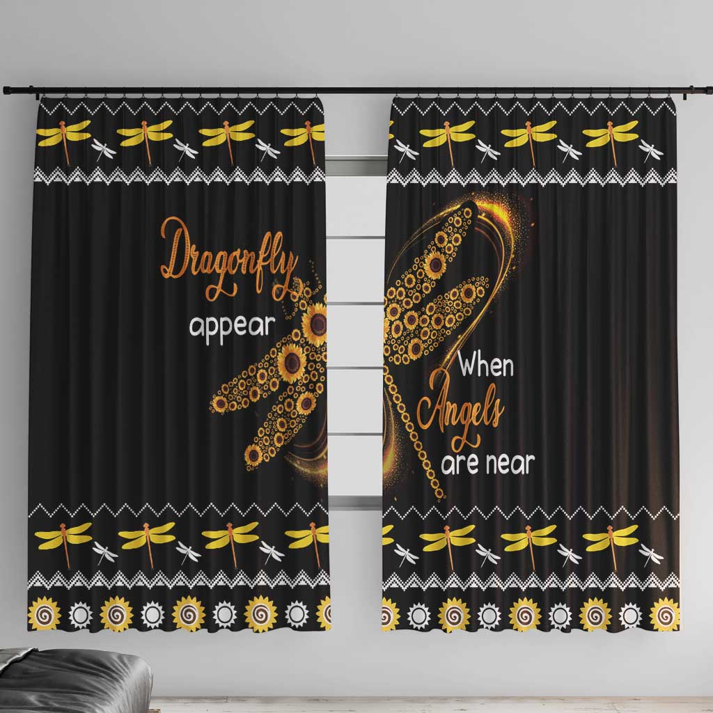 Dragonfly Sunflower Window Curtain Dragonfly Appear When Angels Are Near - Wonder Print Shop