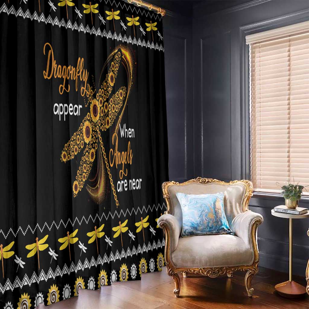 Dragonfly Sunflower Window Curtain Dragonfly Appear When Angels Are Near - Wonder Print Shop