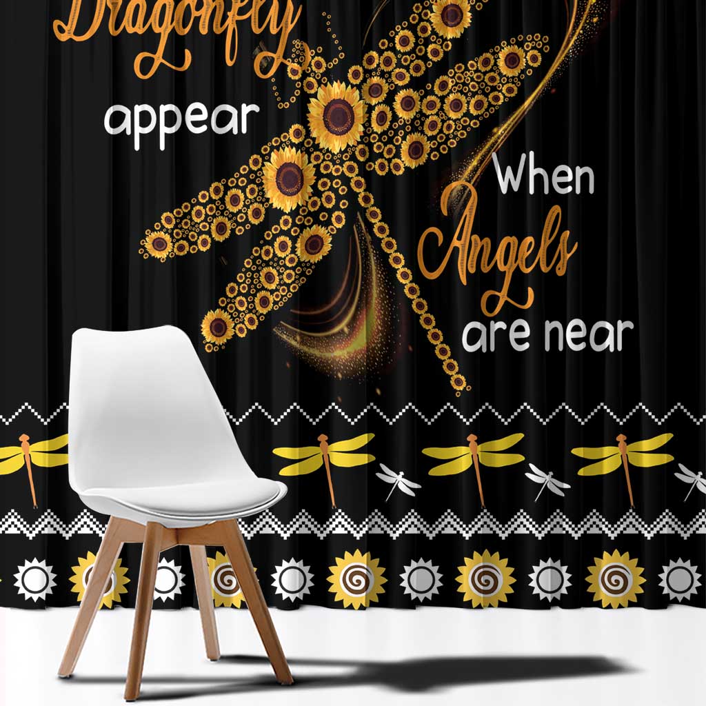 Dragonfly Sunflower Window Curtain Dragonfly Appear When Angels Are Near - Wonder Print Shop