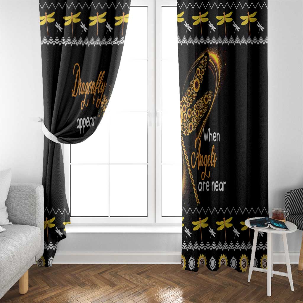 Dragonfly Sunflower Window Curtain Dragonfly Appear When Angels Are Near - Wonder Print Shop