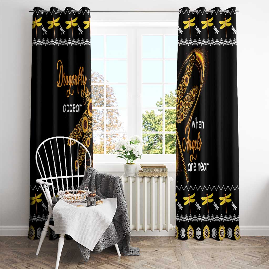 Dragonfly Sunflower Window Curtain Dragonfly Appear When Angels Are Near - Wonder Print Shop