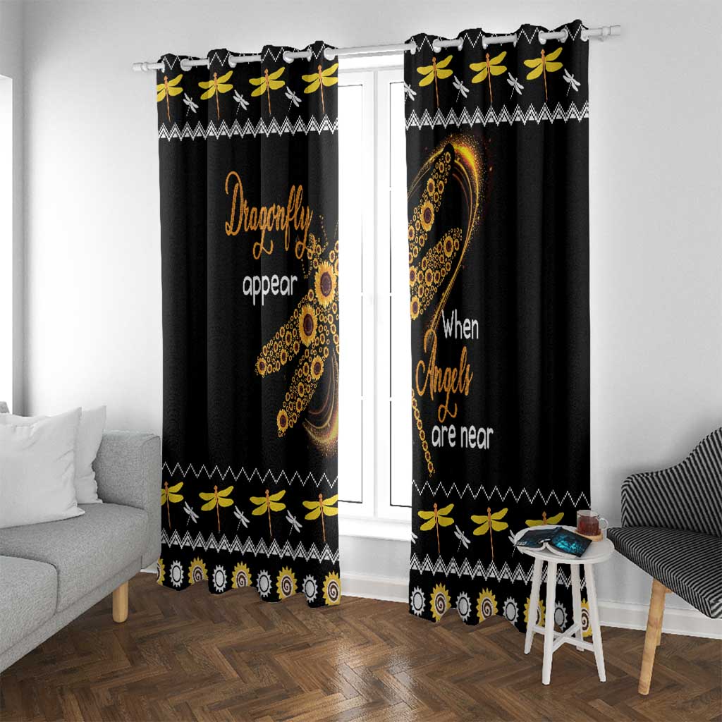 Dragonfly Sunflower Window Curtain Dragonfly Appear When Angels Are Near - Wonder Print Shop