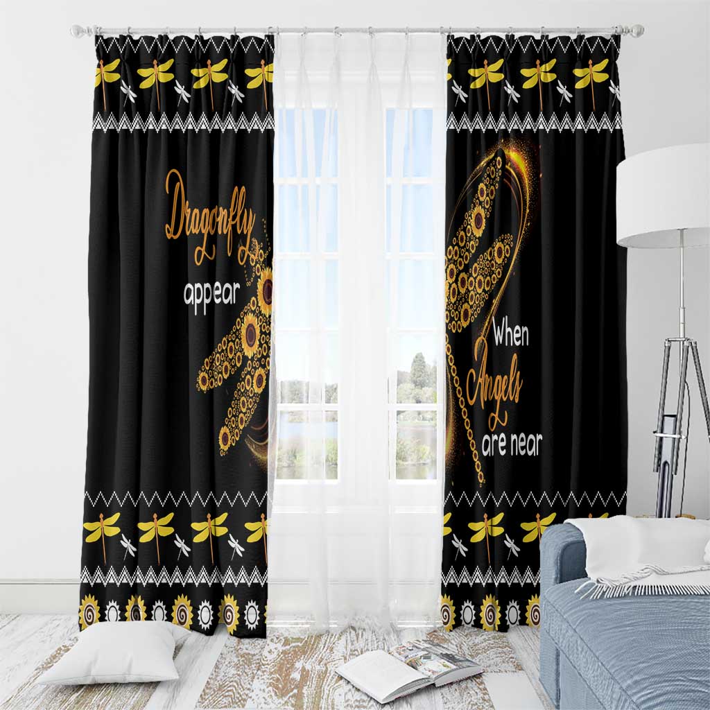 Dragonfly Sunflower Window Curtain Dragonfly Appear When Angels Are Near - Wonder Print Shop