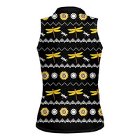 Dragonfly Sunflower Women Sleeveless Polo Shirt Dragonfly Appear When Angels Are Near - Wonder Print Shop