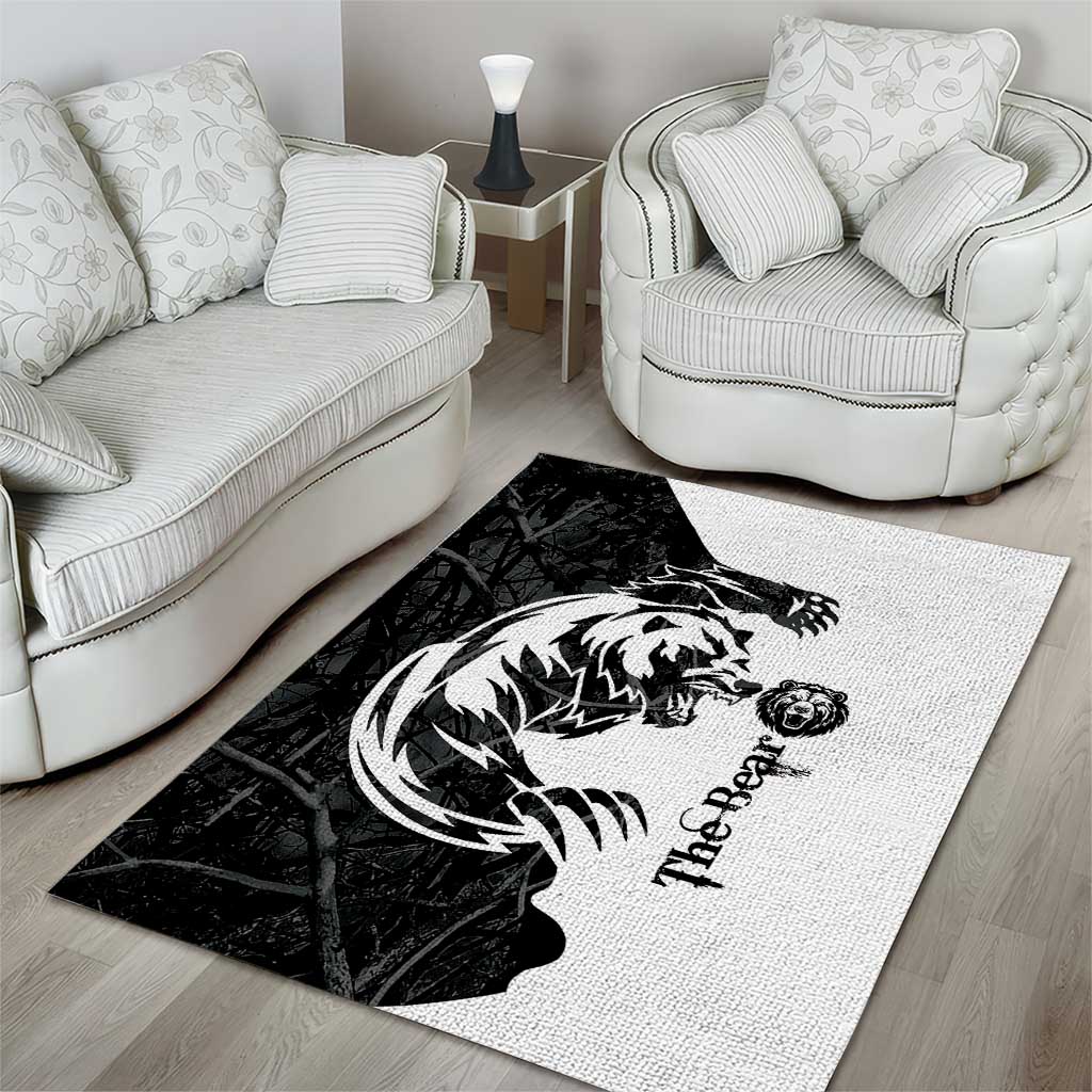 The Bear Tattoo Area Rug Bear In Forest