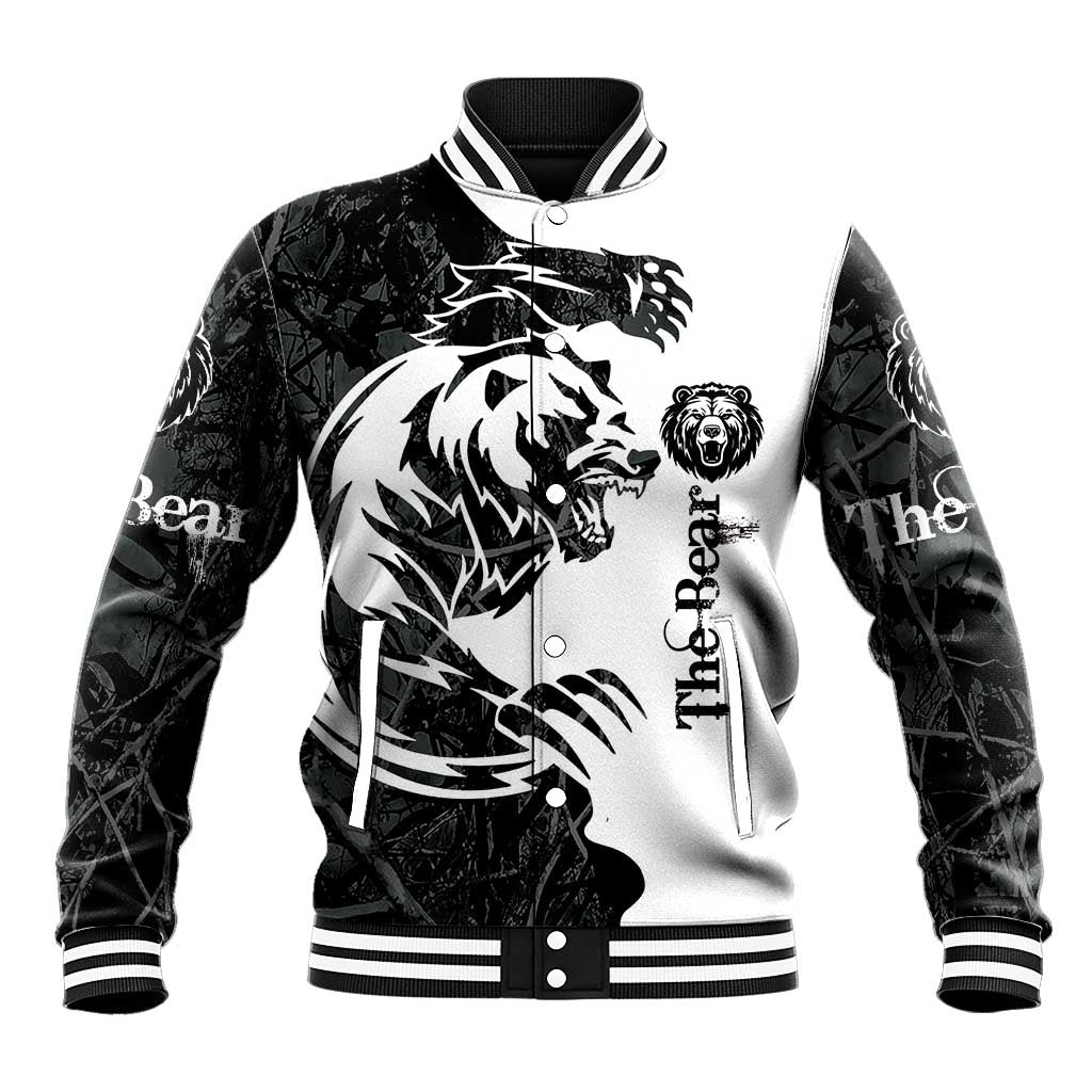 The Bear Tattoo Baseball Jacket Bear In Forest