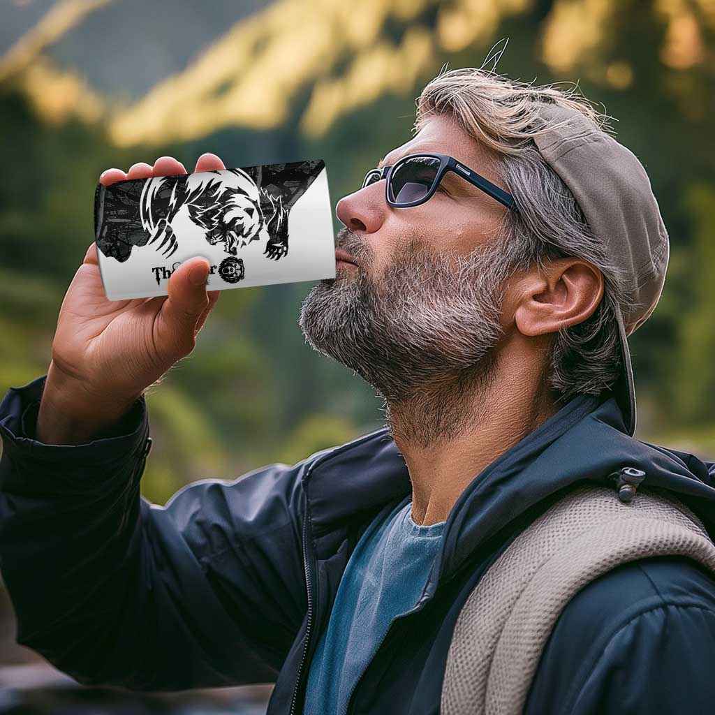 The Bear Tattoo 4 in 1 Can Cooler Tumbler Bear In Forest