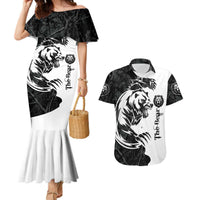 The Bear Tattoo Couples Matching Mermaid Dress and Hawaiian Shirt Bear In Forest