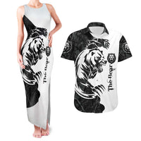 The Bear Tattoo Couples Matching Tank Maxi Dress and Hawaiian Shirt Bear In Forest