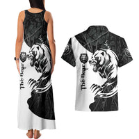 The Bear Tattoo Couples Matching Tank Maxi Dress and Hawaiian Shirt Bear In Forest