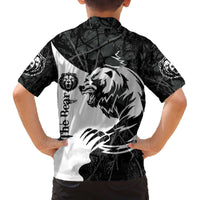 The Bear Tattoo Family Matching Off The Shoulder Long Sleeve Dress and Hawaiian Shirt Bear In Forest