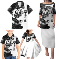 The Bear Tattoo Family Matching Puletasi and Hawaiian Shirt Bear In Forest