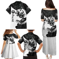 The Bear Tattoo Family Matching Puletasi and Hawaiian Shirt Bear In Forest
