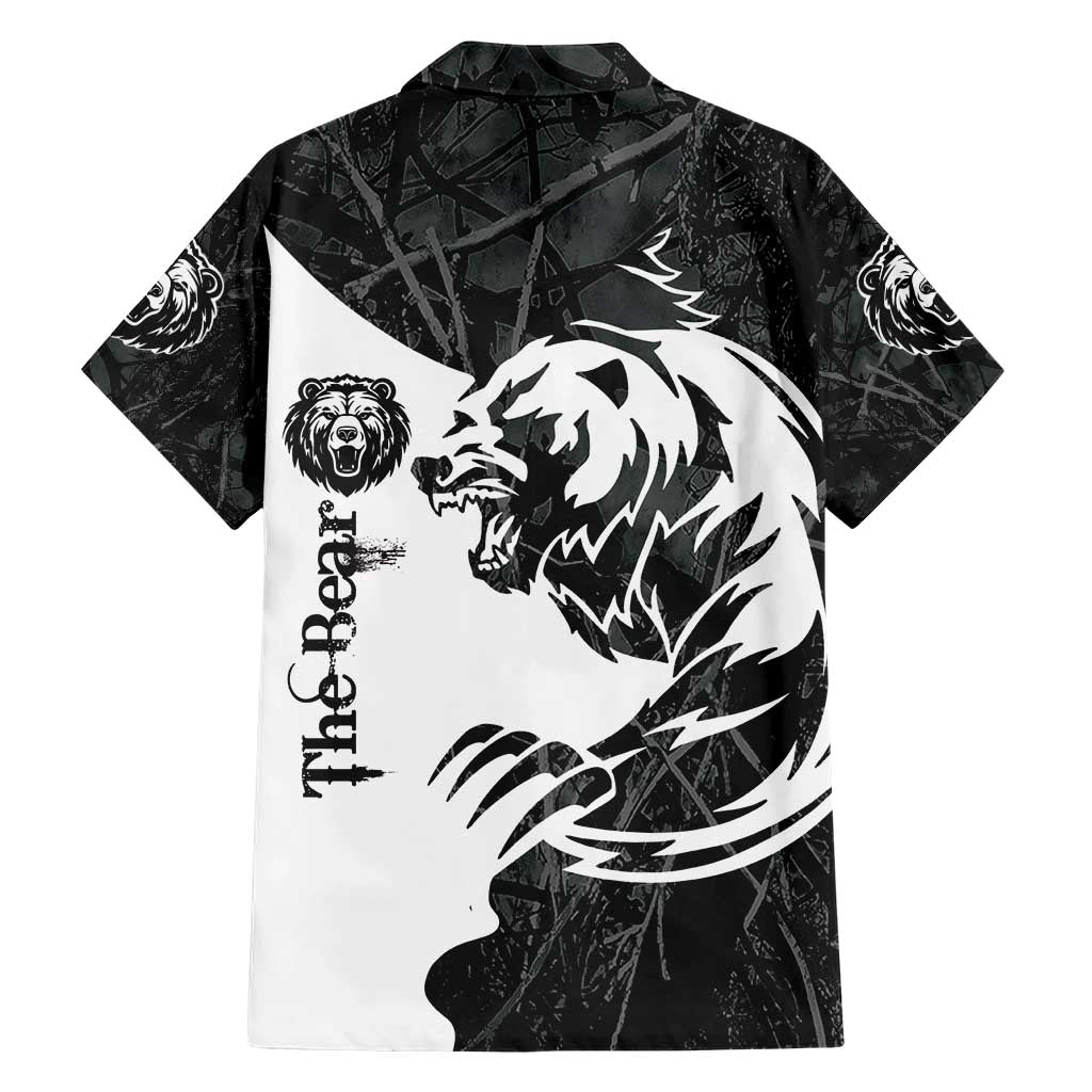 The Bear Tattoo Family Matching Short Sleeve Bodycon Dress and Hawaiian Shirt Bear In Forest