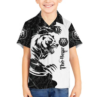 The Bear Tattoo Family Matching Short Sleeve Bodycon Dress and Hawaiian Shirt Bear In Forest