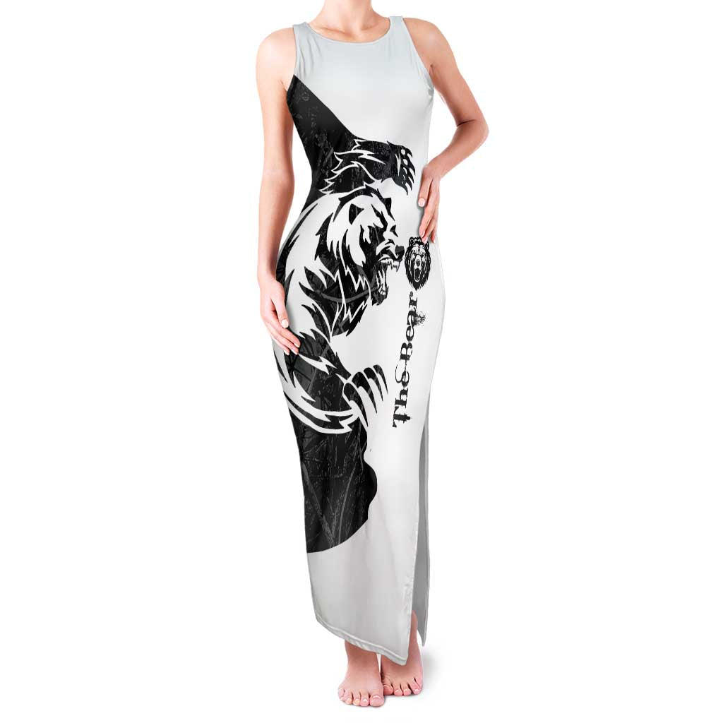 The Bear Tattoo Family Matching Tank Maxi Dress and Hawaiian Shirt Bear In Forest