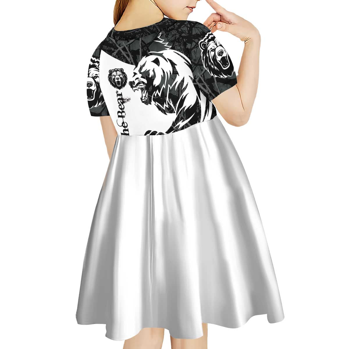 The Bear Tattoo Kid Short Sleeve Dress Bear In Forest