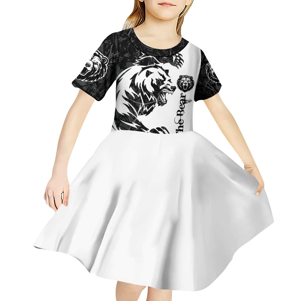 The Bear Tattoo Kid Short Sleeve Dress Bear In Forest