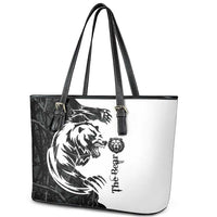 The Bear Tattoo Leather Tote Bag Bear In Forest