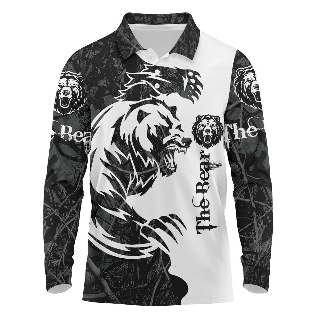 The Bear Tattoo Long Sleeve Polo Shirt Bear In Forest