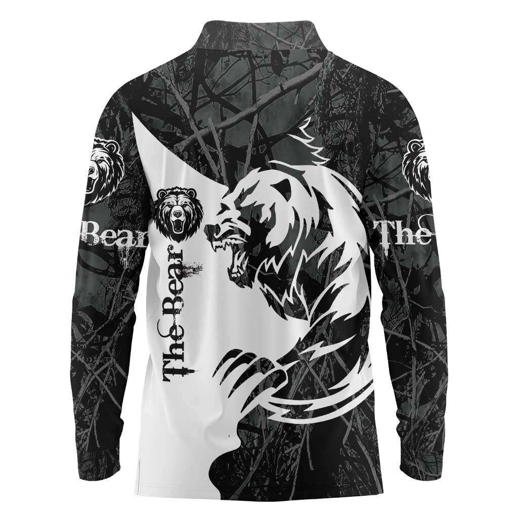The Bear Tattoo Long Sleeve Polo Shirt Bear In Forest