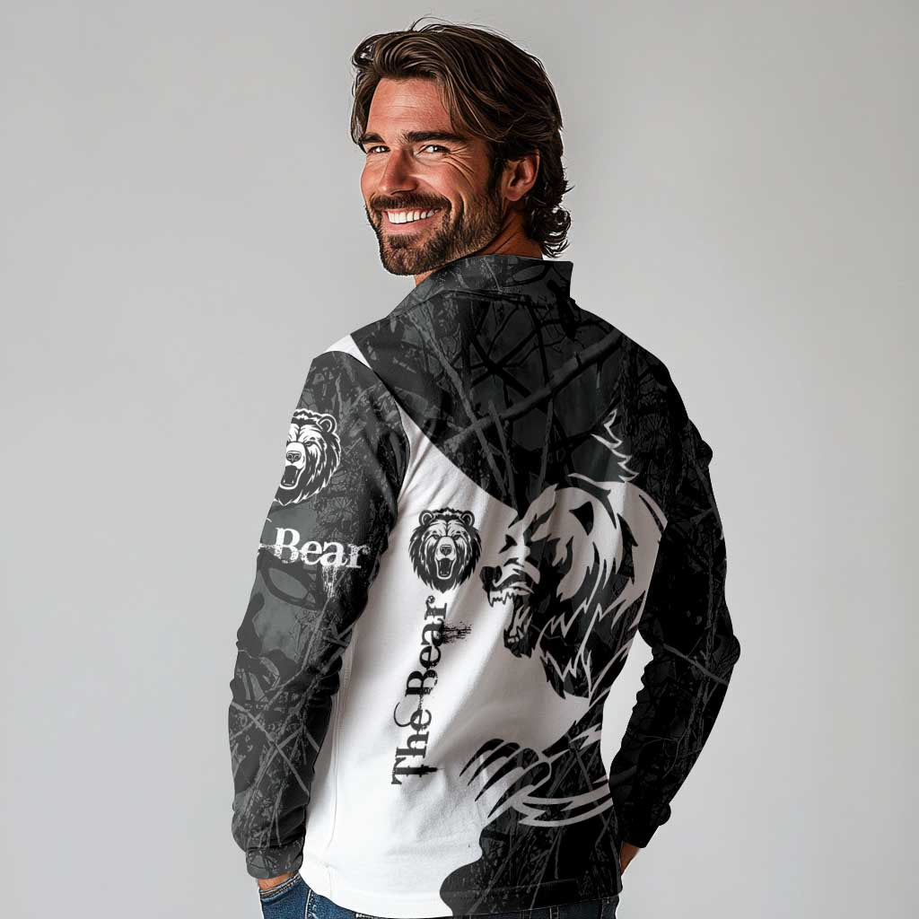 The Bear Tattoo Long Sleeve Polo Shirt Bear In Forest