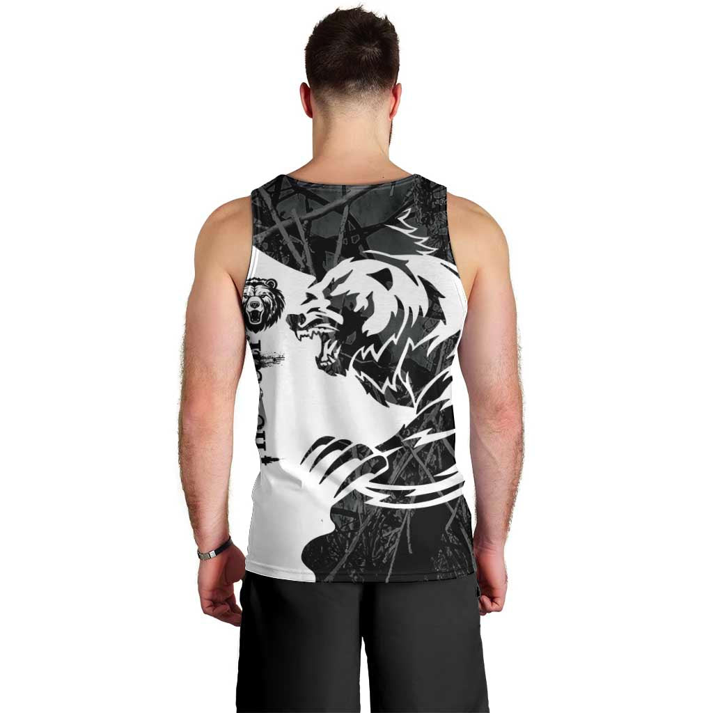 The Bear Tattoo Men Tank Top Bear In Forest