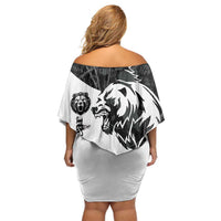 The Bear Tattoo Off Shoulder Short Dress Bear In Forest