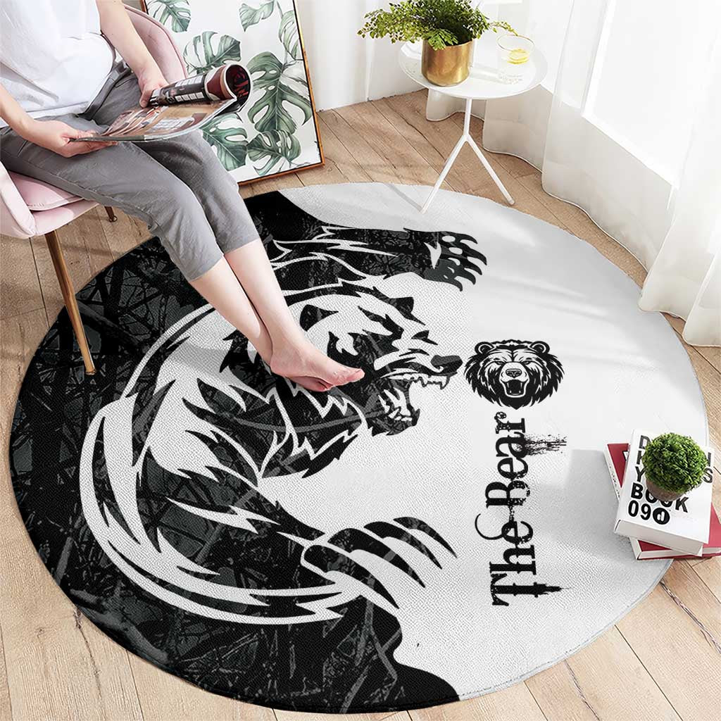 The Bear Tattoo Round Carpet Bear In Forest