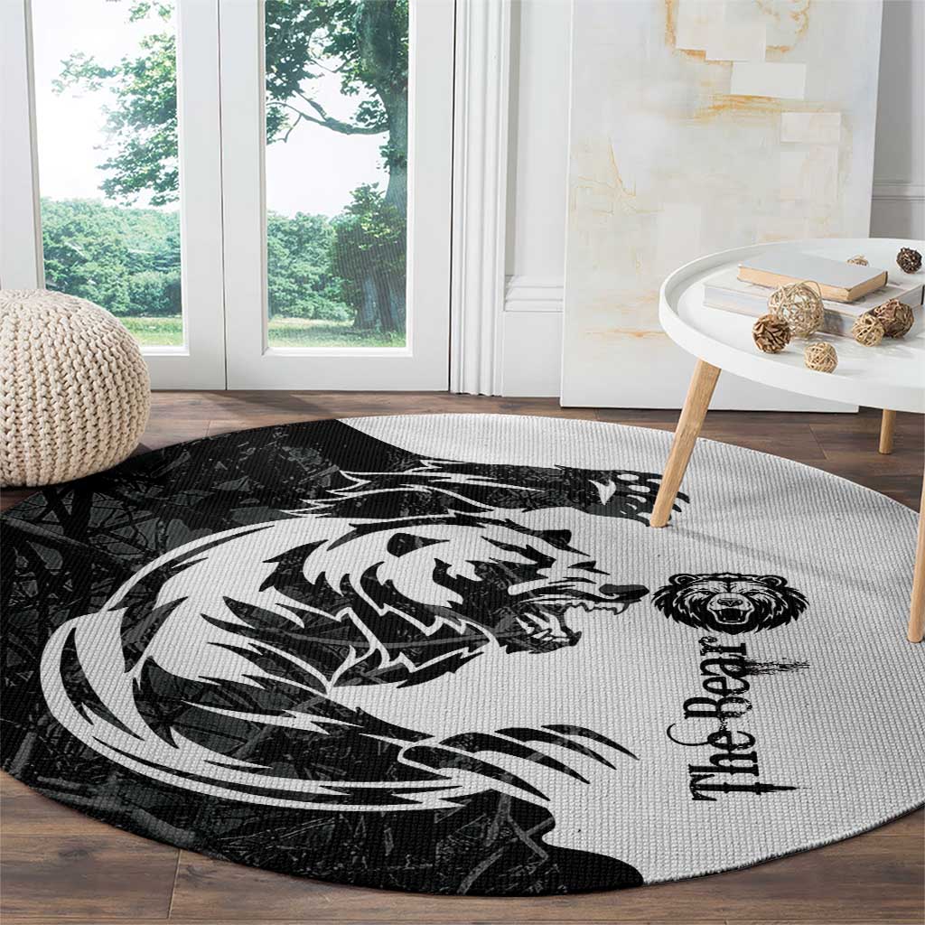 The Bear Tattoo Round Carpet Bear In Forest