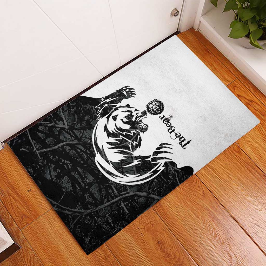 The Bear Tattoo Rubber Doormat Bear In Forest