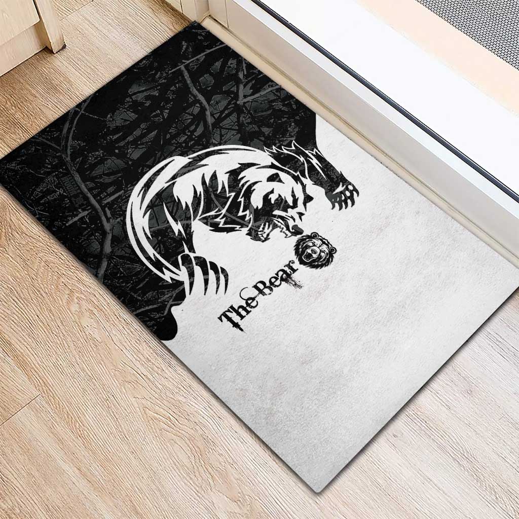 The Bear Tattoo Rubber Doormat Bear In Forest