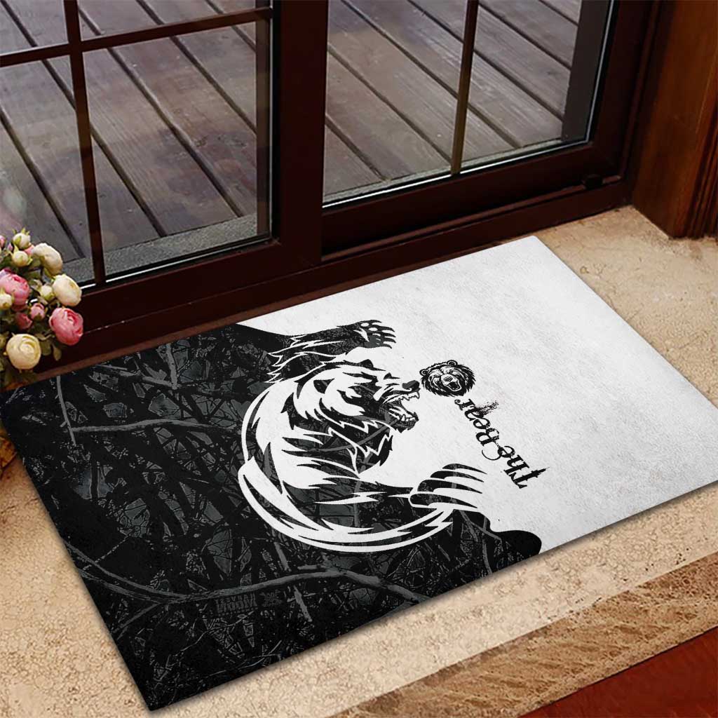 The Bear Tattoo Rubber Doormat Bear In Forest