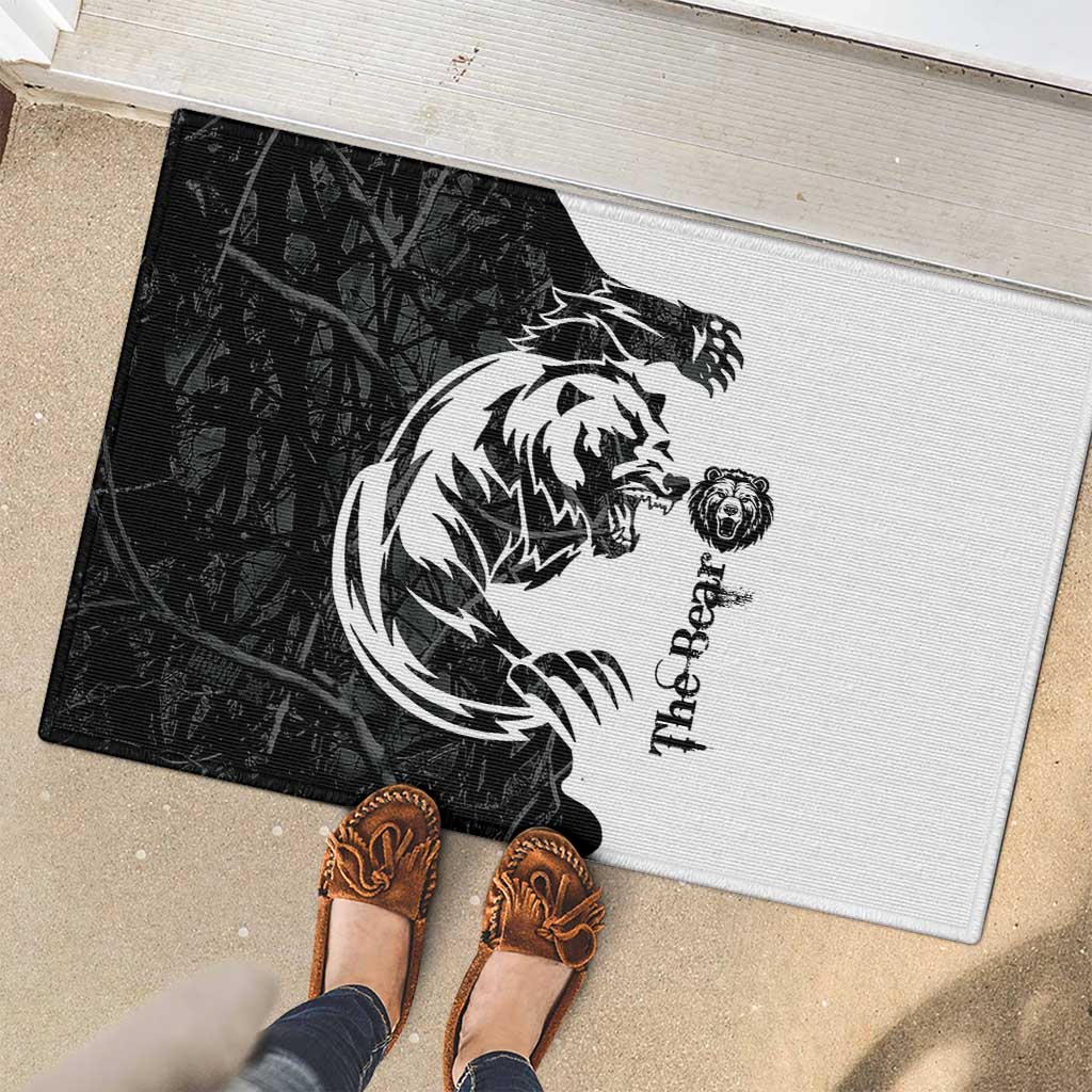 The Bear Tattoo Rubber Doormat Bear In Forest