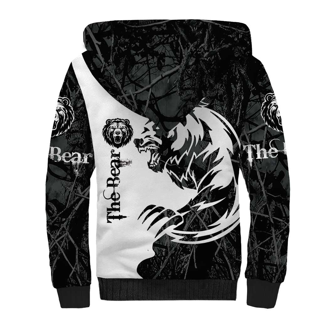 The Bear Tattoo Sherpa Hoodie Bear In Forest