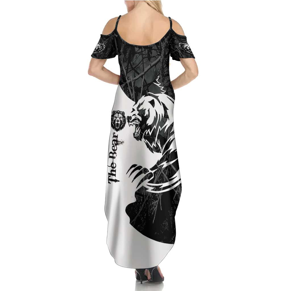 The Bear Tattoo Summer Maxi Dress Bear In Forest
