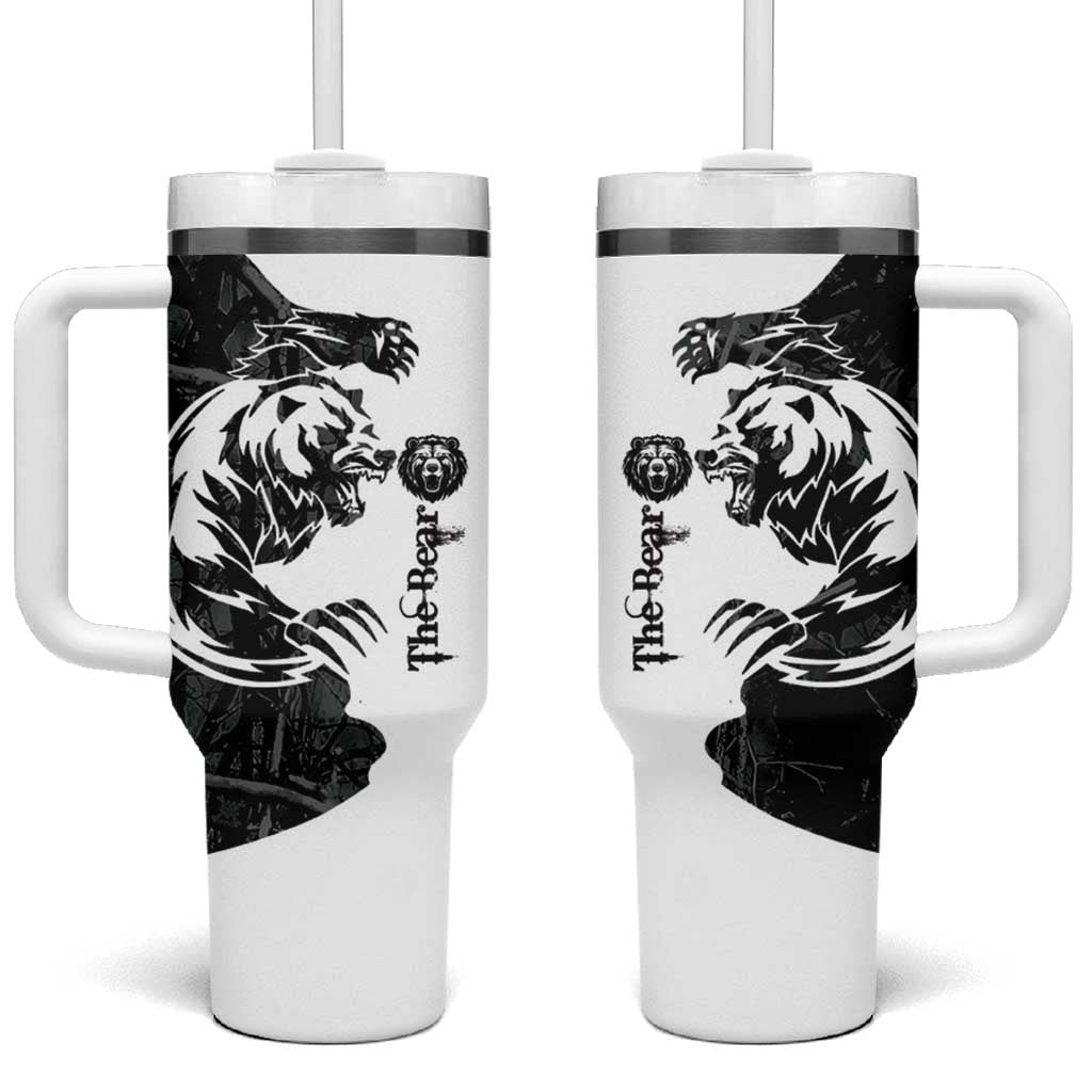 The Bear Tattoo Tumbler With Handle Bear In Forest