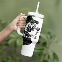 The Bear Tattoo Tumbler With Handle Bear In Forest