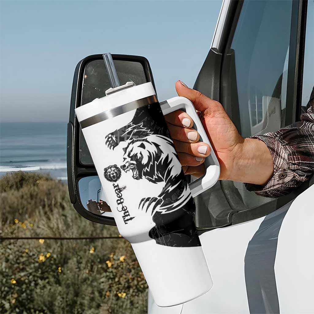 The Bear Tattoo Tumbler With Handle Bear In Forest
