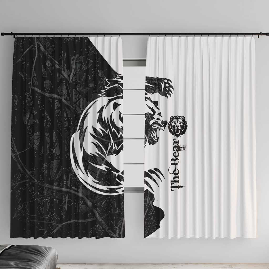 The Bear Tattoo Window Curtain Bear In Forest - Wonder Print Shop