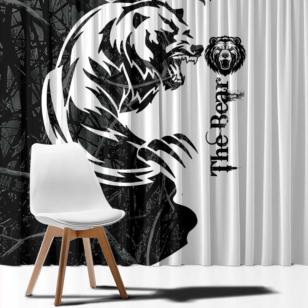 The Bear Tattoo Window Curtain Bear In Forest - Wonder Print Shop