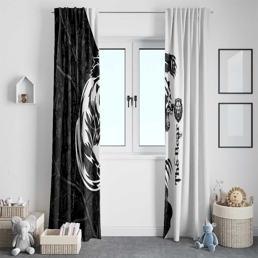 The Bear Tattoo Window Curtain Bear In Forest - Wonder Print Shop