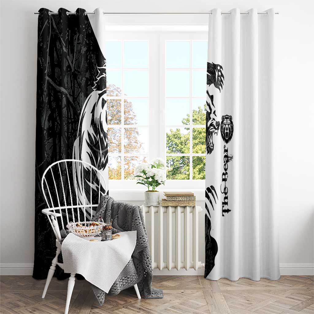 The Bear Tattoo Window Curtain Bear In Forest - Wonder Print Shop