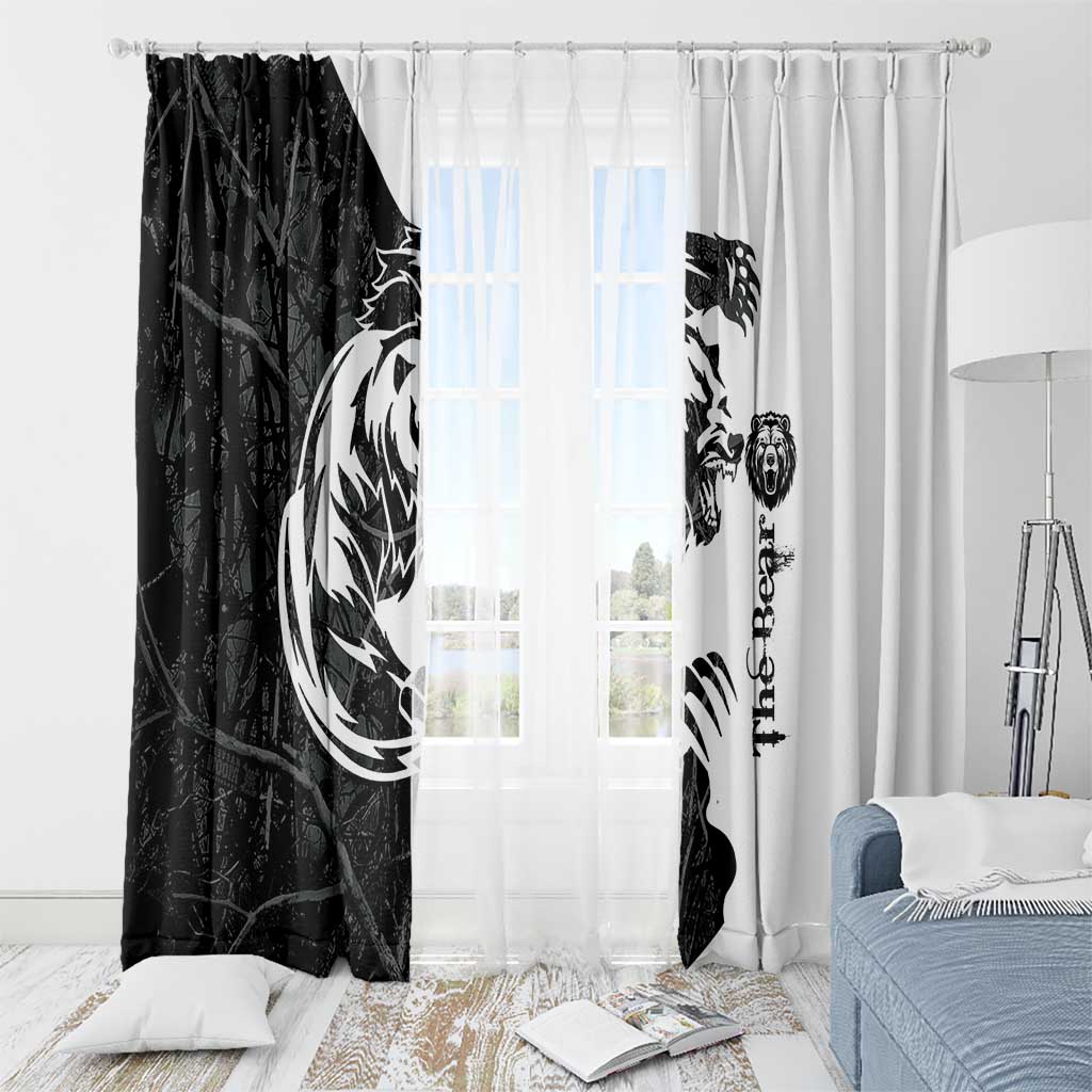 The Bear Tattoo Window Curtain Bear In Forest - Wonder Print Shop