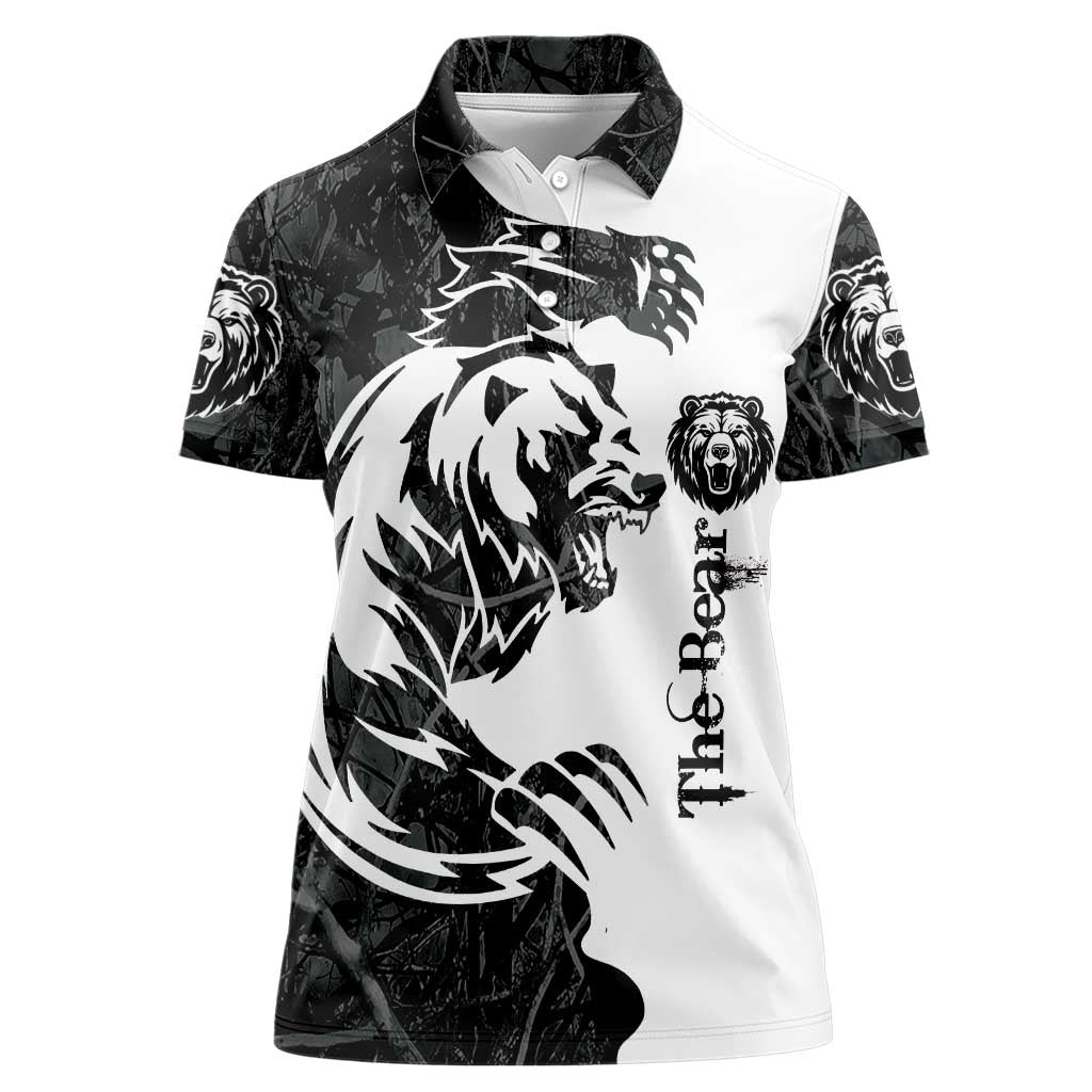 The Bear Tattoo Women Polo Shirt Bear In Forest - Wonder Print Shop