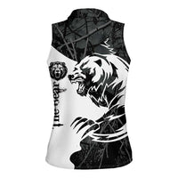 The Bear Tattoo Women Sleeveless Polo Shirt Bear In Forest - Wonder Print Shop