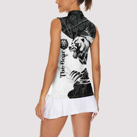 The Bear Tattoo Women Sleeveless Polo Shirt Bear In Forest - Wonder Print Shop